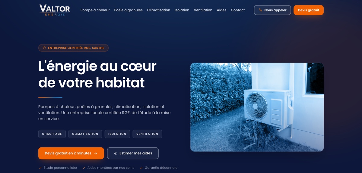Aperçu du site Valtor Énergie